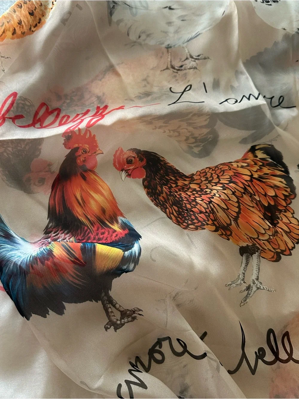 Dolce & Gabbana “L’Amore È Bellezza” Silk Chiffon Stole Scarf, 2017. NWT